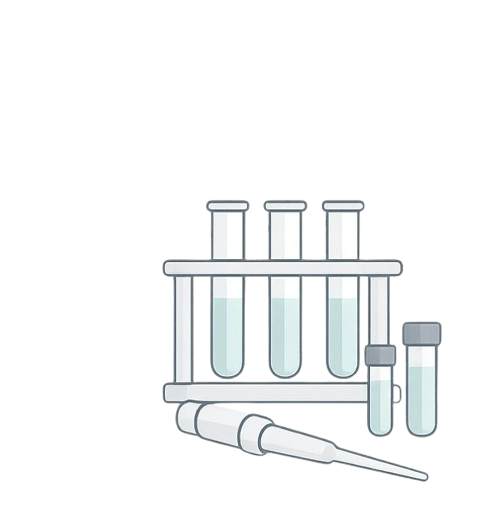 Laboratory test tubes and pipette illustration