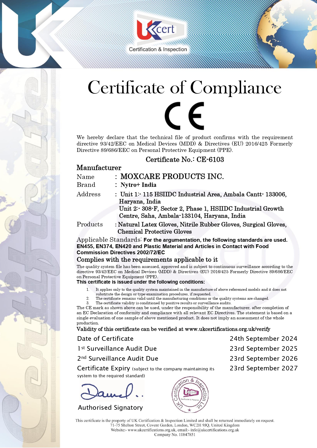 certificate-2 CE - 6103