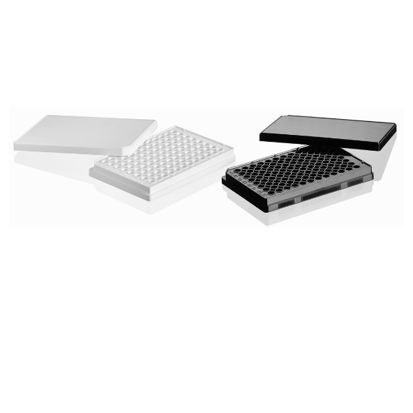 Black & White serological plates 1 Black and white serological plates 96 well flat bottom gamma sterile