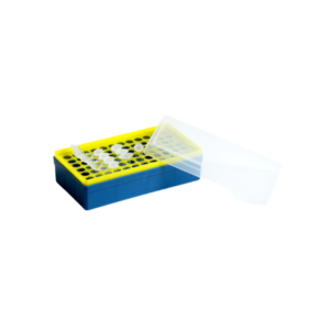 Polypropylene microcentrifuge tube storage box with tight-fit cover, autoclavable and freezable