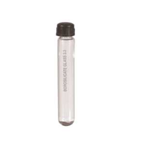 Reusable glass culture tubes with cap in clear and amber U-bottom design for laboratory applications