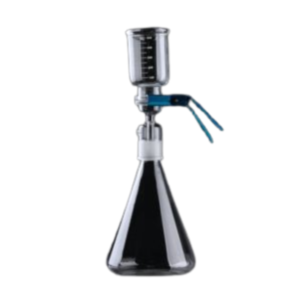 Glass vacuum filtration apparatus made from high quality borosilicate glass for laboratory filtration