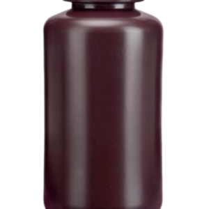 Amber reagent bottle with wide mouth, autoclavable, leak-proof, and break-resistant