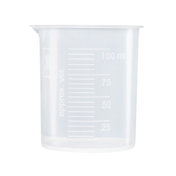 High-quality polypropylene beaker with bold and accurate molded graduations, chemical-resistant