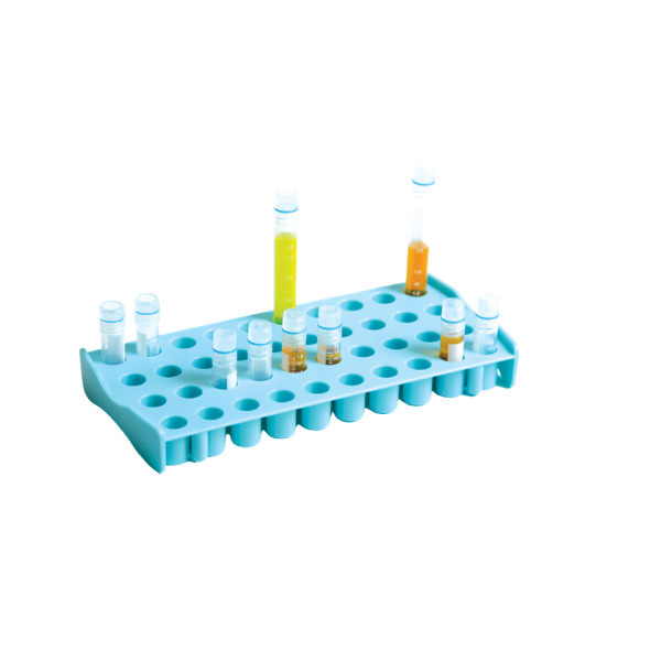 Moxcare cryo workstation made of polypropylene, autoclavable and freezable, holds 40 cryovials