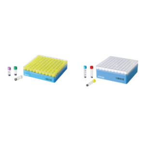 Laboratory storage box with printed alphanumeric base and engraved lid for easy sample identification