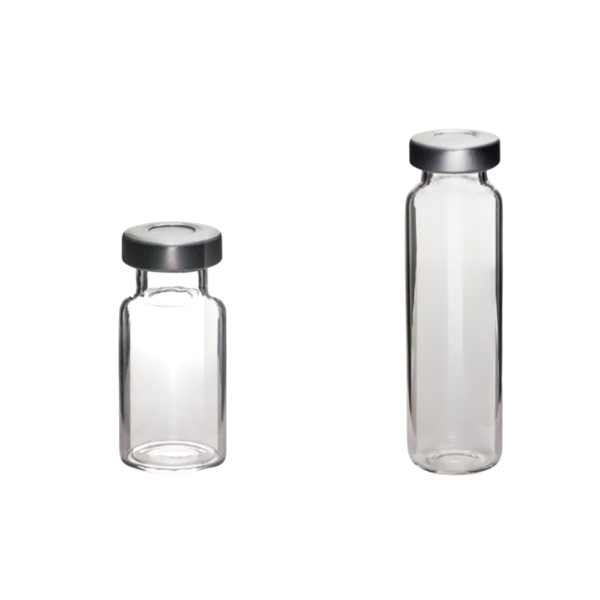 Laboratory headspace vials flat and round bottom options