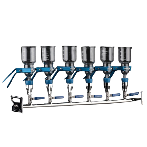 Vacuum filtration manifold 3 unit glass filtration system