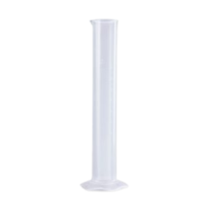 Polypropylene measuring cylinder with hexagonal base, autoclavable, leak-proof, and break-resistant