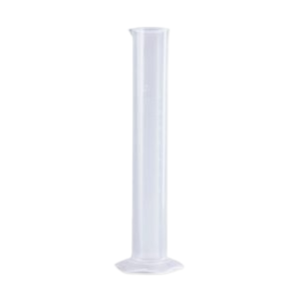 Polypropylene measuring cylinder with hexagonal base, autoclavable, leak-proof, and break-resistant