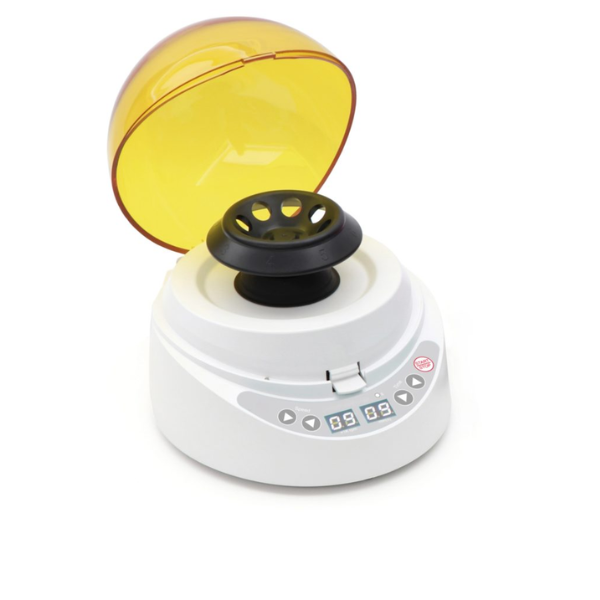 Compact mini centrifuge with variable speed 3000–10,000 RPM, low noise