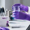Premium nitrile gloves providing chemical resistance and precise grip for medical and industrial use