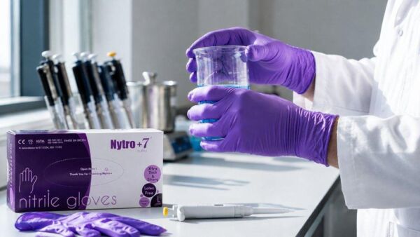 Premium nitrile gloves providing chemical resistance and precise grip for medical and industrial use