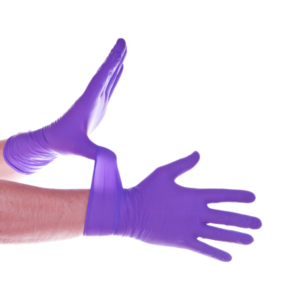 Premium nitrile gloves providing chemical resistance and precise grip for medical and industrial use