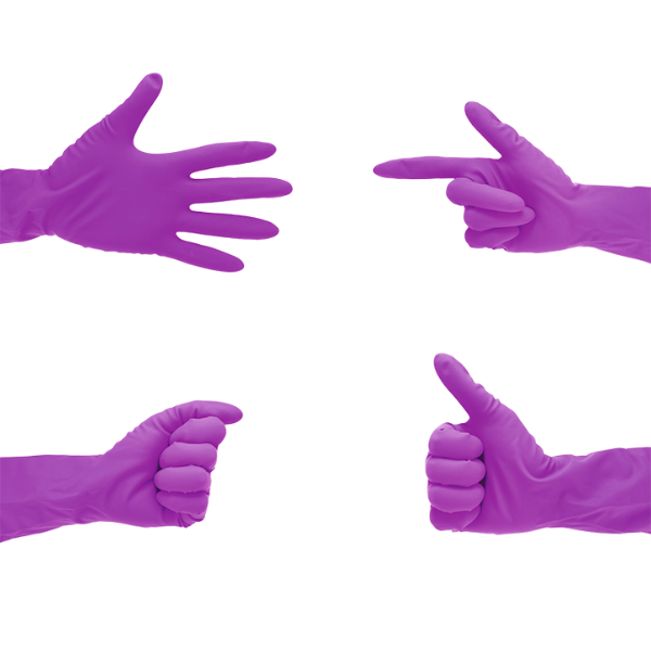 Nytro+7X Purple Nitrile Gloves extra long 290mm for laboratory healthcare and industrial protection