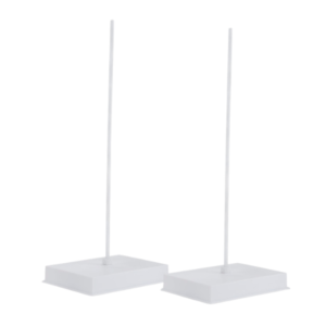 Retort stand available in sizes 22x15 cm and 30x20 cm, used for holding clamps and lab apparatus securely.