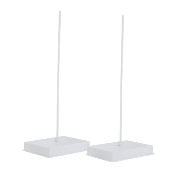 Retort stand available in sizes 22x15 cm and 30x20 cm, used for holding clamps and lab apparatus securely.