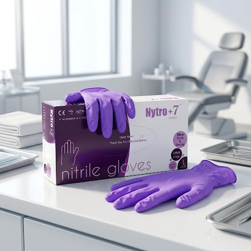 Nytro+7X Purple Nitrile Gloves